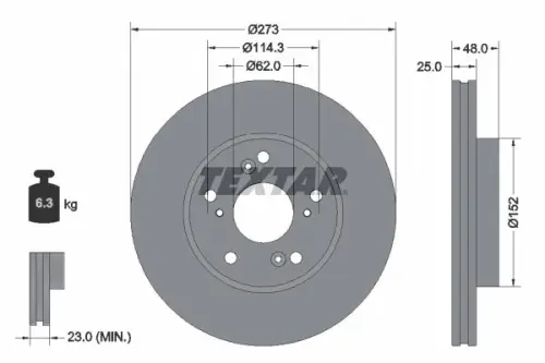 TARCZA HAM. BYD P. DOLPHIN EV 21- TEXTAR 92354803)