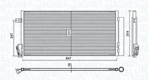 CONDENSOR, AIRCONDITIONING MAGNETI MARELLI 350203619000)