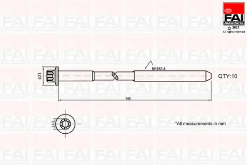 Cilinderkopbout set FAI AutoParts B489)