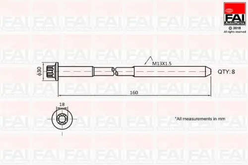 Cilinderkopbout set FAI AutoParts B1616)