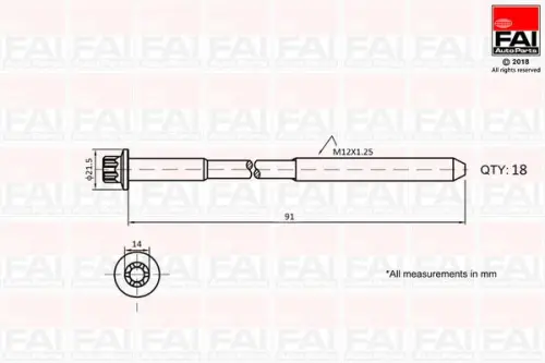 Cilinderkopbout set FAI AutoParts B2101)