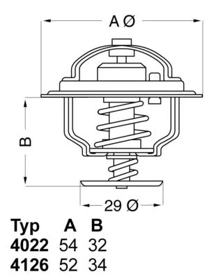 Thermostaat, koelvloeistof BorgWarner (Wahler) 4022.88D)