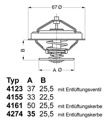 Thermostaat, koelvloeistof BorgWarner (Wahler) 4274.82D)