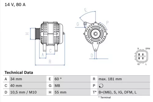 Dynamo BOSCH 0 986 042 660)