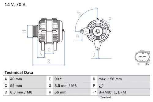 Alternator BOSCH 0 986 041 510)