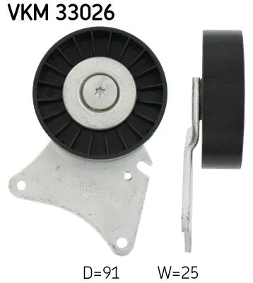 Ombuigings-/geleidingspoelie, V-geribbelde riem SKF VKM 33026)