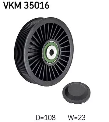 Ombuigings-/geleidingspoelie, V-geribbelde riem SKF VKM 35016)
