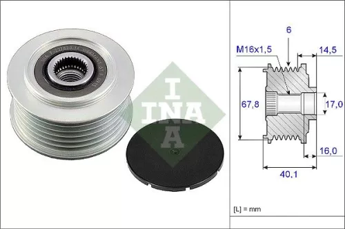 Vrijloopkoppeling van de dynamo Schaeffler INA 535 0047 10)
