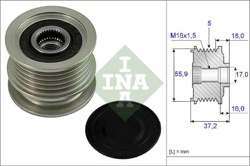 Vrijloopkoppeling van de dynamo Schaeffler INA 535 0009 10)