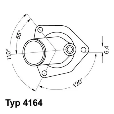 Thermostaat, koelvloeistof BorgWarner (Wahler) 4164.92D)