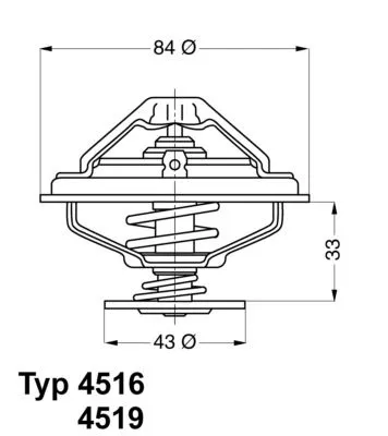 Thermostaat, koelvloeistof BorgWarner (Wahler) 4516.85D)