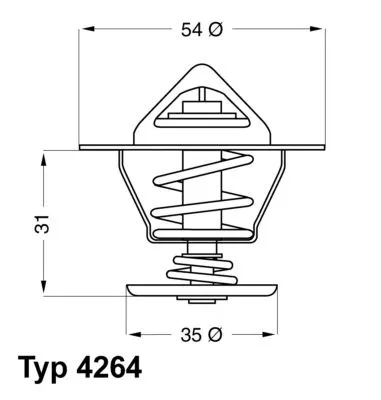 Thermostaat, koelvloeistof BorgWarner (Wahler) 4264.84D)