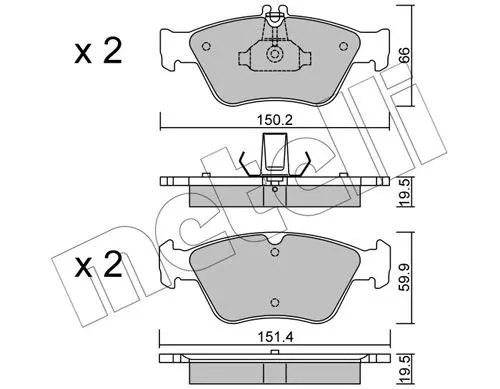 Remblokkenset, schijfrem METELLI 22-0219-0)