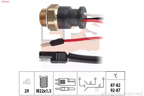 Temperatuurschakelaar, radiatorventilator EPS 1.850.601)