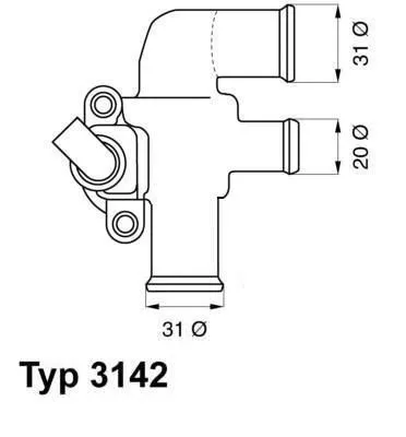 Thermostaat, koelvloeistof BorgWarner (Wahler) 3142.90D)