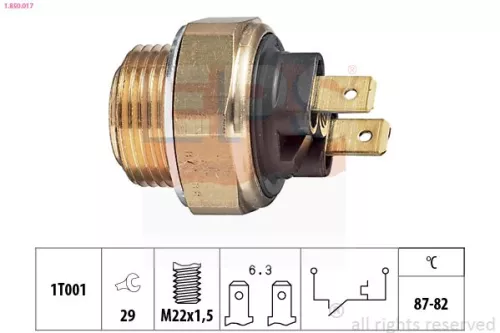 Temperatuurschakelaar, radiatorventilator EPS 1.850.017)