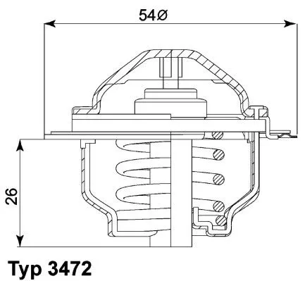 Thermostaat, koelvloeistof BorgWarner (Wahler) 3472.87D)