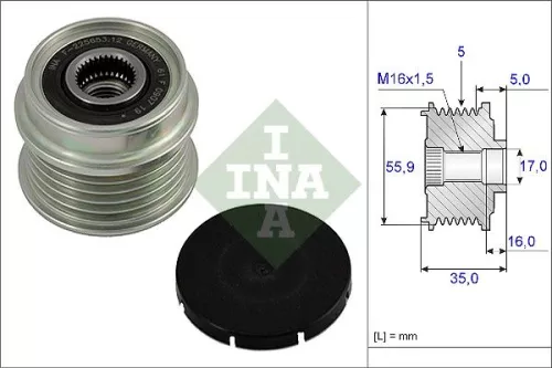 Vrijloopkoppeling van de dynamo Schaeffler INA 535 0004 10)