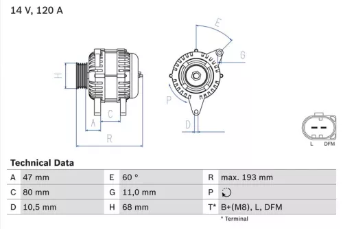 Dynamo BOSCH 0 986 042 820)