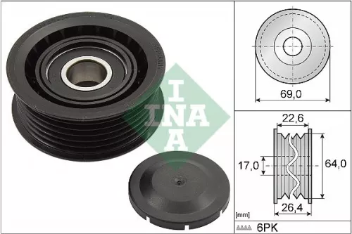 Ombuigings-/geleidingspoelie, V-geribbelde riem Schaeffler INA 532 0160 10)