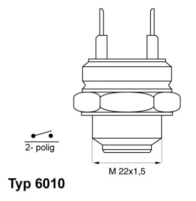 Temperatuurschakelaar, radiatorventilator BorgWarner (Wahler) 6010.92D)