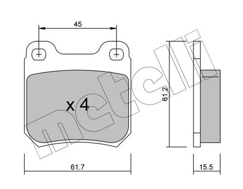 Brake Pad Set, disc brake METELLI 22-0275-0)