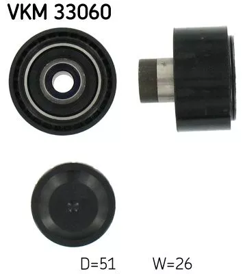Ombuigings-/geleidingspoelie, V-geribbelde riem SKF VKM 33060)