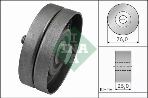 Ombuigings-/geleidingspoelie, V-geribbelde riem Schaeffler INA 532 0326 30)
