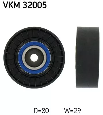 Ombuigings-/geleidingspoelie, V-geribbelde riem SKF VKM 32005)
