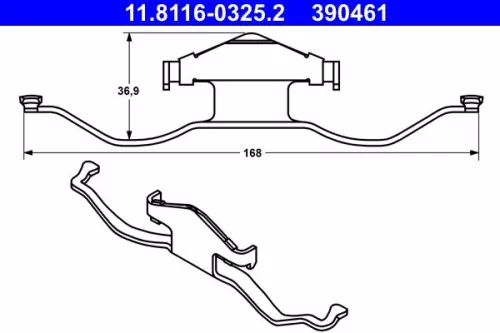 Veer, remklauw HANS 11.8116-0325.2)