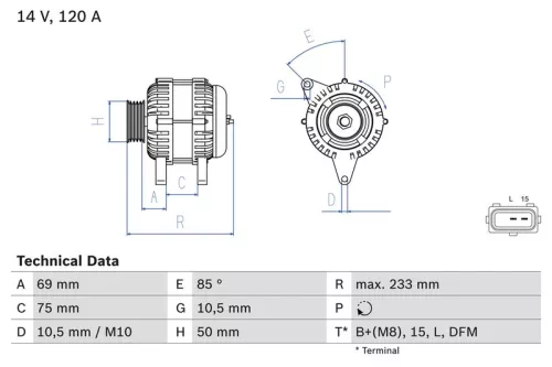 Alternator BOSCH 0 986 041 810)