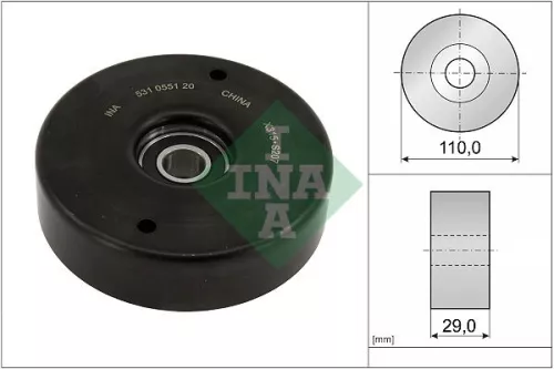 Spanrol, V-geribbelde riem Schaeffler INA 531 0551 20)
