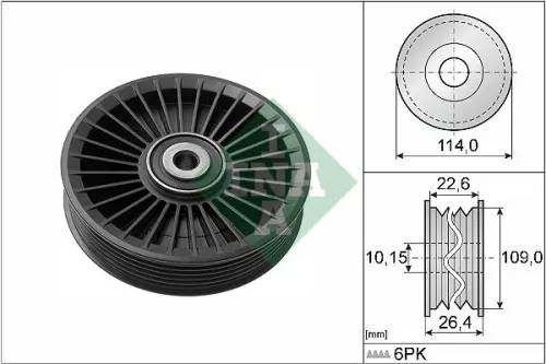 Ombuigings-/geleidingspoelie, V-geribbelde riem Schaeffler INA 532 0108 10)
