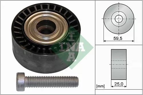 Ombuigings-/geleidingspoelie, V-geribbelde riem Schaeffler INA 532 0433 10)