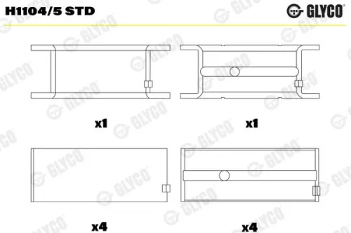 Krukaslager GLYCO H1104/5 STD)