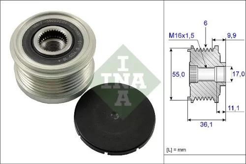 Vrijloopkoppeling van de dynamo Schaeffler INA 535 0103 10)