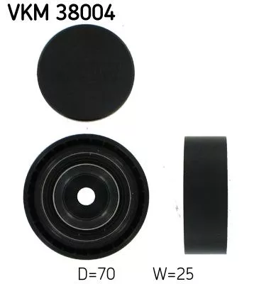 Ombuigings-/geleidingspoelie, V-geribbelde riem SKF VKM 38004)