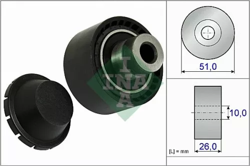 Ombuigings-/geleidingspoelie, V-geribbelde riem Schaeffler INA 532 0334 10)