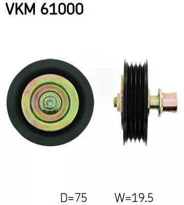 Ombuigings-/geleidingspoelie, V-geribbelde riem SKF VKM 61000)
