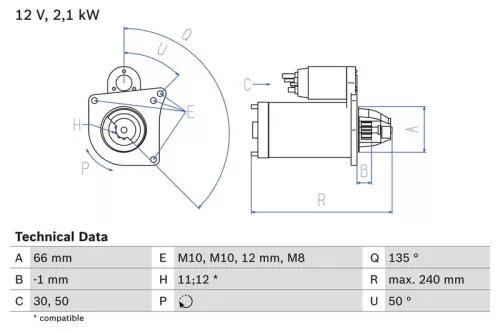Starter BOSCH 0 986 020 131)