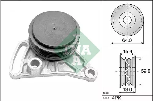 Spanrol, V-geribbelde riem Schaeffler INA 531 0309 10)