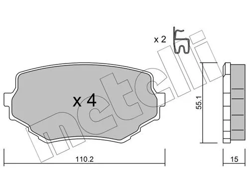 Remblokkenset, schijfrem METELLI 22-0249-0)
