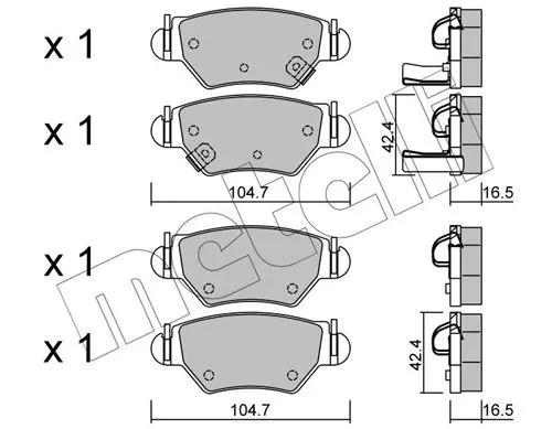 Brake Pad Set, disc brake METELLI 22-0259-0)