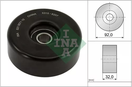 Spanrol, V-geribbelde riem Schaeffler INA 531 0571 10)