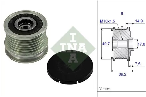 Vrijloopkoppeling van de dynamo Schaeffler INA 535 0015 10)