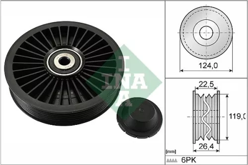 Ombuigings-/geleidingspoelie, V-geribbelde riem Schaeffler INA 532 0242 10)