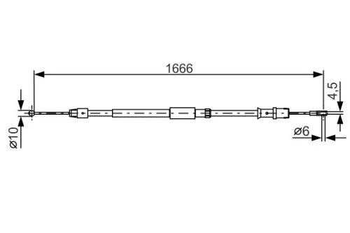 Kabeltrek, parkeerrem BOSCH 1 987 482 032)