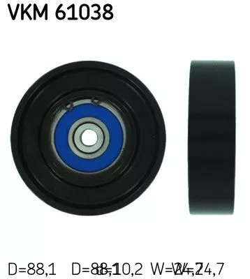 Ombuigings-/geleidingspoelie, V-geribbelde riem SKF VKM 61038)