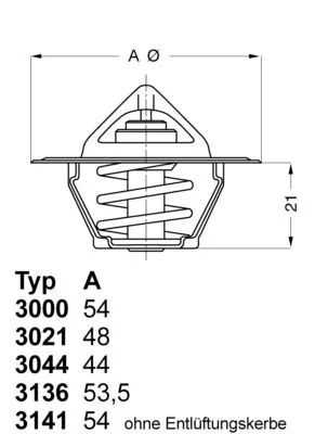 Thermostaat, koelvloeistof BorgWarner (Wahler) 3000.83)