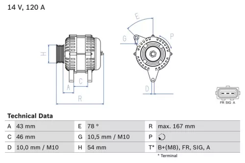 Alternator BOSCH 0 986 049 171)